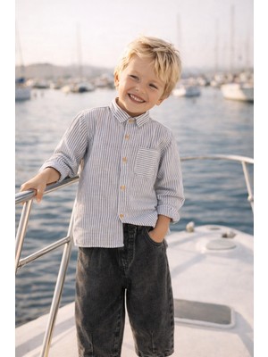 Baby Lory Kids Store Erkek Çocuk Çizgili Gömlek Pantolon Takım