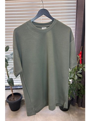 Herodanal Yetişkin Erkek Düz Oversize Tshirt - Yeşil