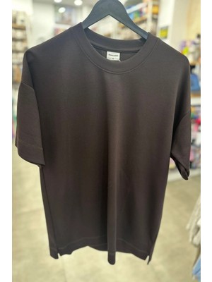 Herodanal Yetişkin Erkek Düz Oversize Tshirt - Kahve