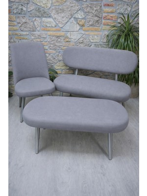 Bench ve Puf Takımı Kılıf Seti - 2 Sandalye, 1 Bench, 1 Puf Örtüsü Kılıfteks