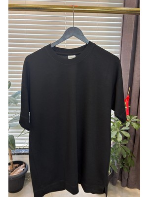 Herodanal Yetişkin Erkek Düz Oversize Tshirt - Siyah