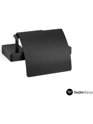 System Banyo Aksesuarları System Flat Kapaklı Tuvalet Kağıtlığı M.siyah