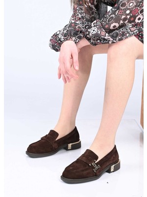 Bestello Bağcıksız Tokalı Termo Taban Hakiki Deri Loafer 340-2012 Kadın Ayakkabı