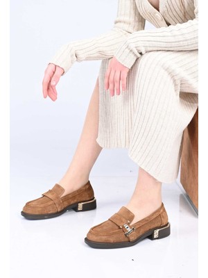 Bestello Bağcıksız Tokalı Termo Taban Hakiki Deri Loafer 340-2012 Kadın Ayakkabı