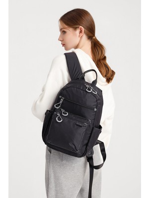 Smart Bags Siyah Günlük Orta Boy Hafif Kumaş Kadın Sırt Çantası