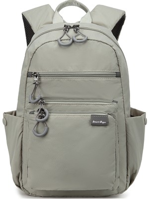 Smart Bags Açık Gri Günlük Orta Boy Hafif Kumaş Kadın Sırt Çantası