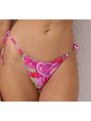 Mea Aqua Canlı Renk Desenli Ipli Bikini Takımı