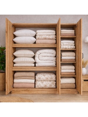 %100 Mdf Yatak Dolabı - Yüklük - 3 Kapaklı Yatak Dolabı - Atlantikçam