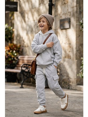Baby Lory Kids Store Unisex Çocuk Kapşonlu Komando Cep Eşofman Takımı
