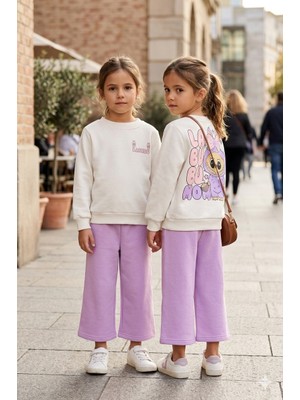 Baby Lory Kids Store Kız Çocuk Labubu Desenli Bol Paça Takım