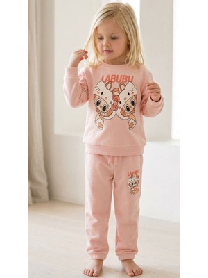 Baby Lory Kids Store Kız Çocuk Labubu Desenli Bol Paça Takım