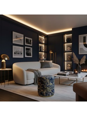 FRAMGAN Hipster Royale Luxury Puff Gold Detaylı Premium Dokulu Tasarım