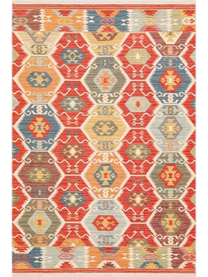 Cool Halı Beykoz Çok Renkli Ince Anadolu Desen Makinede Yıkanabilen Genç Tasarım Balkon Mutfak Yazlık Kilim