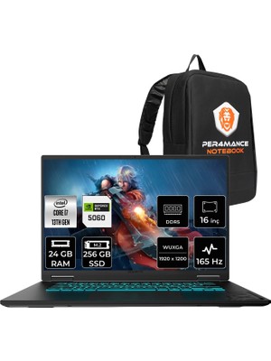Gigabyte Gaming A16 I7 13620H RTX5060 8gb 24GB Ram 256GB SSD 16" Fhd+ 165Hz Freedos A16CVHP313 Gaming Laptop + Per4 Çanta