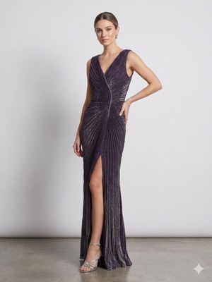 Centilmen For Costume Simli V Yaka Abiye Elbise 0759