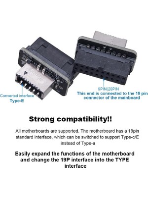 Mabeyn 5209 Type-E To USB 3.0 19 Pın Anakart Dişi Erkek Çevirici Dönüştürücü Adaptör
