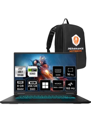 Gigabyte Gaming A16 I7 13620H RTX5060 8gb 8gb Ram 256GB SSD 16" Fhd+ 165Hz WIN11 Home A16CVHP355 Gaming Laptop + Per4 Çanta