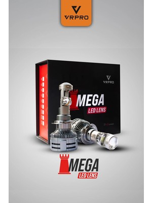 Erdo Ticaret Mega Mercekli H7 LED Far Ampulü 75W 20000 Lümen 12V Fanlı Vr Pro H7 LED Xenon Beyaz Işık