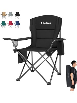 Kingcamp Lotus Xl Cool Ice Ultra Konforlu & Takviyeli Kamp Sandalyesi Black