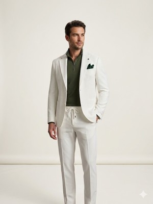Centilmen Sir Ceket Erkek Slim Fit Tek Düğme Blazer 3033