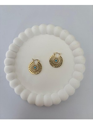 Xuping Özel Seri Mavi Taşlı Yıldız Gold Xp Küpe