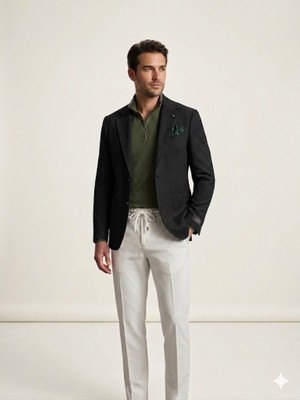 Centilmen Sir Ceket Erkek Slim Fit Tek Düğme Blazer 3033