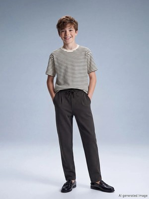 LC Waikiki Lcw Kids Kahverengi Beli Lastikli Erkek Çocuk Pileli Pantolon