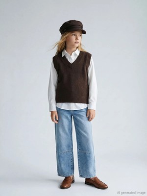 LC Waikiki Lcw Kids Mavi Loose Fit Kız Çocuk Jean Pantolon