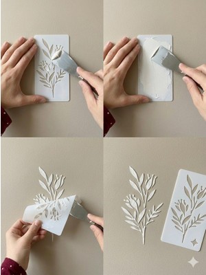 Bedoris Duvar Kabartma Şablonu -Flower Desenli Stencil 1 Adet