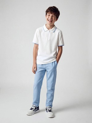 LC Waikiki Lcw Kids Mavi Beli Lastikli Pileli Erkek Çocuk Pantolon