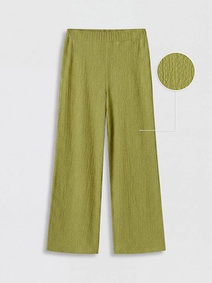 LC Waikiki Lcw Kids Yeşil Geniş Paça Kız Çocuk Pantolon