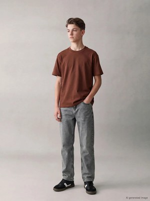 LC Waikiki Lcw Kids Gri Loose Fit Erkek Çocuk Jean Pantolon