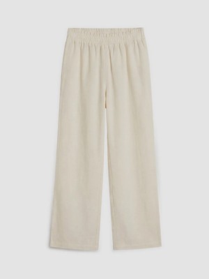 LC Waikiki Lcw Kids Ekru Wideleg Kız Çocuk Pantolon