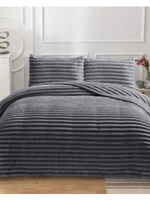 Lal Home Deco Serra Rabit Çift Kişilik Yatak Örtüsü Seti 230X250CM - Wellsoft 2 Yastıklı Lüks Yumuşak Dokulu - Siyah