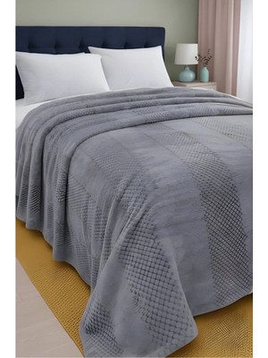 Lal Home Deco Line Wellsoft Çift Kişilik Jakarlı Battaniye Antrasit