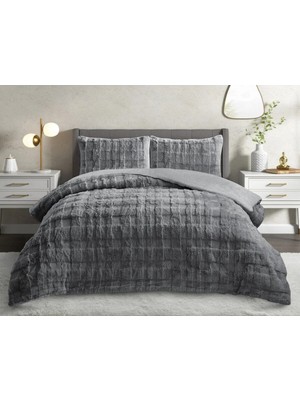 Lal Home Deco Sienna Çift Kişilik Yatak Örtüsü Seti 220X240CM - 2 Yastıklı Lüks Yumuşak Dokulu - Siyah