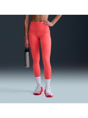 Nike Kadın Turuncu Go Firm-Support Yüksek Bel Toparlayıcı Spor Cepli Koşu Taytı | DQ5668-814