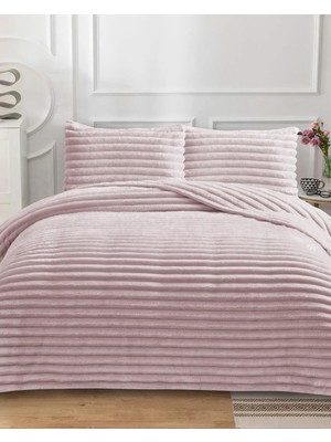 Lal Home Deco Serra Rabit Çift Kişilik Yatak Örtüsü Seti 230X250CM - Wellsoft 2 Yastıklı Lüks Yumuşak Dokulu - Pembe