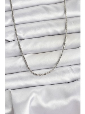 Mey Ithalat® 316L Çelik Zincir Gümüş Renk 60 cm Yılan Zincir Kadın Kolye