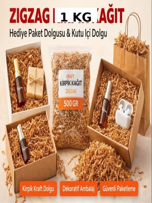 Orbak Kağıtçılık Kahverengi Kraft 25 gr Kırpık Kağıt, Z Zigzag, Süs Hediye Kutu Dolgu Kağıt Kırpık Kutu Içi Süsleme
