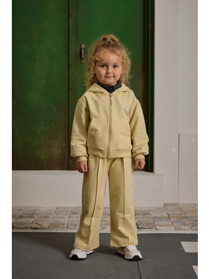 Fahhar Kids Kapüşonlu Basic Eşofman Takımı Sarı