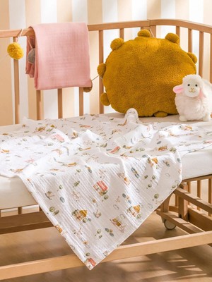 LC Waikiki Karışık Baskılı Kız Bebek Müslin Örtü 85X85 cm  (S6)