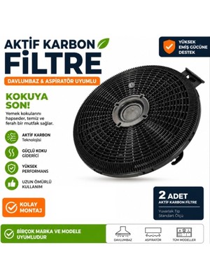 Candy CBG6250X Davlumbaz Aspiratör Için Uyumlu Karbon Filtre Güçlü Koku Giderici 2’li Set