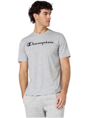 Champion 221814 Script Shop -Sleeve Tee Gri Erkek T-Shirt