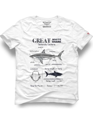 Tarrzzcom Unisex Tasarım Tshirt Anatomy Great White Shark