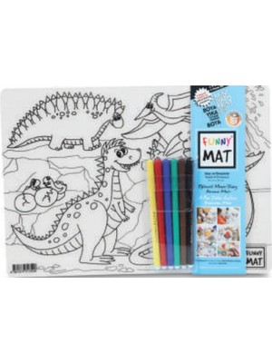 Lisinya Funny Mat - Uzay ve Dinozorlar 6'lı Kalem Hediyeli 25 x 35 cm