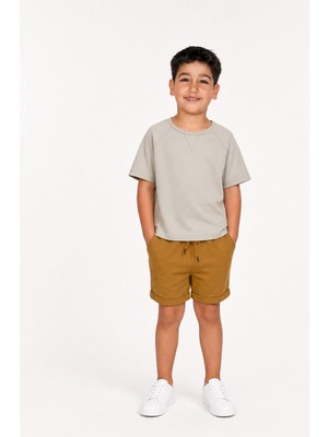 Gagarikids Bisiklet Yaka T-Shirt Modal Kumaş Şortlu Takım
