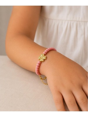 BijuStore Yonca - Pembe Kum Boncuk Çocuk Bileklik