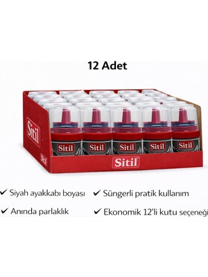 Verto Sitil Classic Ayakkabı Boyası Siyah Parlatıcı Süngerli 12 Adet