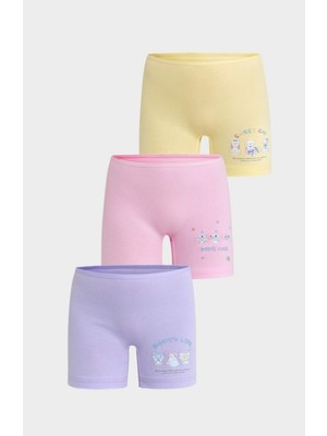 Berrak Kız Çocuk %95 Pamuk Baskılı Boxer 3’lü Set